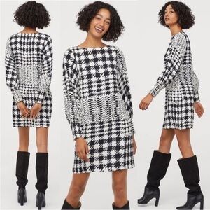 NWT Richard Allen x H&M Stylish Black and White Houndstooth Dress size 4
